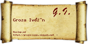 Groza Iván névjegykártya